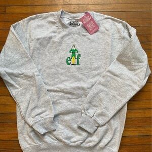 Elf Graphic Crewneck Sweatshirt - Light Gray